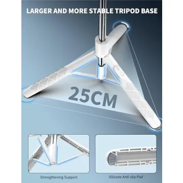 71" Cell Phone Selfie Stick Tripod, Smartphone Tripod Stand with Remote, Extendable Phone Tripod & Travel Tripod Compatible with iPhone 15/14/13 Pro Max Gopro Android DJI (White)