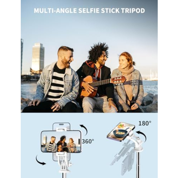 71" Cell Phone Selfie Stick Tripod, Smartphone Tripod Stand with Remote, Extendable Phone Tripod & Travel Tripod Compatible with iPhone 15/14/13 Pro Max Gopro Android DJI (White)