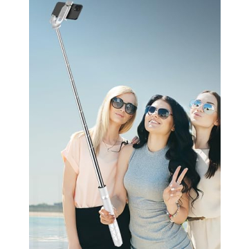 71" Cell Phone Selfie Stick Tripod, Smartphone Tripod Stand with Remote, Extendable Phone Tripod & Travel Tripod Compatible with iPhone 15/14/13 Pro Max Gopro Android DJI (White)