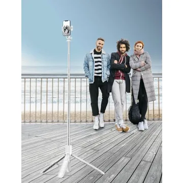 71" Cell Phone Selfie Stick Tripod, Smartphone Tripod Stand with Remote, Extendable Phone Tripod & Travel Tripod Compatible with iPhone 15/14/13 Pro Max Gopro Android DJI (White)