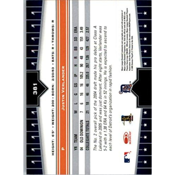 Buy 2005 Donruss Champions Justin Verlander RC Trading Card