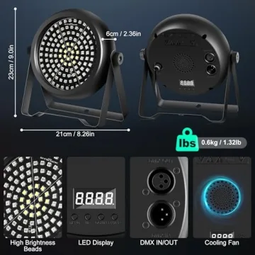 ENDYSHOW RGB+W+UV Strobe Lights for Events and Parties