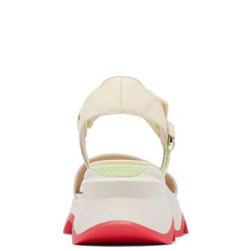 Sorel Women's Kinetic Impact Y Strap High Sandals - Honey White, Luminous Lime - Size 8.5