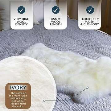 WaySoft Sheepskin Area Rug - Luxurious Comfort for Home