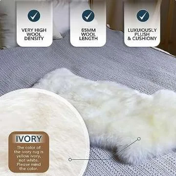 WaySoft Sheepskin Area Rug - Luxurious Comfort for Home