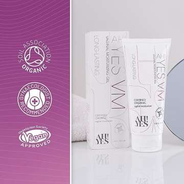 AH! YES® VM Water Based Vaginal Moisturizer | Long Lasting & Fast Acting for Vaginal Dryness & Irritation | pH Matched | Estrogen Free | Certified Organic & Natural (3.4 fl oz)