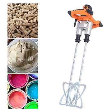 Electric Concrete Cement Mixer, 1800W 110V Handheld Grout Plaster Drill Mixer Portable Dual Paddle T...