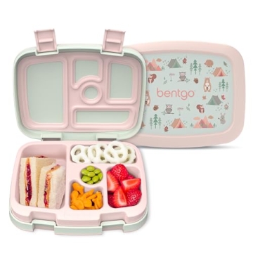Bentgo Kids Prints Leak-Proof, 5-Compartment Bento-Style Kids Lunch Box - Perfect Portions for Ages ...