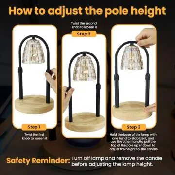 AYL Candle Warmer Lamp with Timer - Electric Wax Melt Warmer for Scented Wax, Wax Melts, Jar Candles - Adjustable Brightness & Height - Apartment Vintage Decor