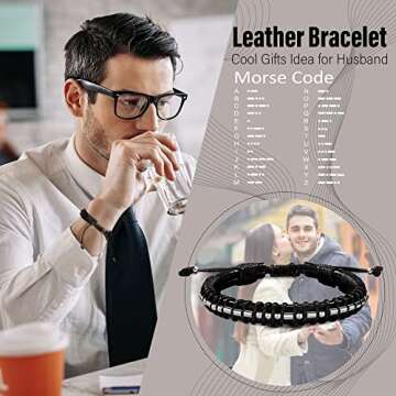 Btysun Men's Morse Code Bracelet: Unique Gifts for Sons & Sons-in-Law