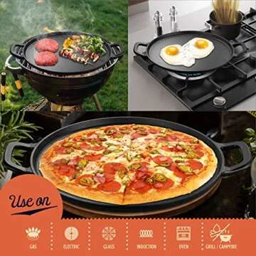 Legend Cast Iron Pizza Pan | 14" Steel Cooker with Handles