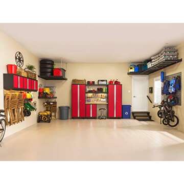 ‎‎‎‎NewAge Products Garage Storage Bold Series 14 PC Set Red Include 2 Rolling Tool Cabinets...
