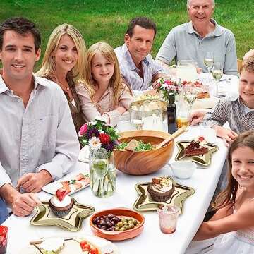 GEMLORD 32 Gold Star Shaped Paper Plates for Celebrations