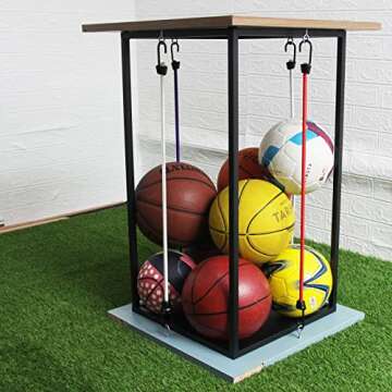 Joneaz Rubber Bungee Cords with Metal Hooks Heavy Duty Outdoor 48 inch, 4 Pack 10mm Blue Marine Grade Cord, Plastic Dip Coating Process Hooks