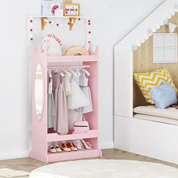 UTEX Kids Dress up Storage with Mirror - Fun & Functional Closet