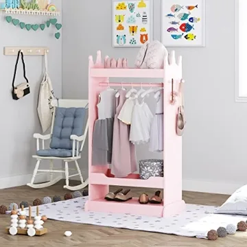 UTEX Kids Dress up Storage with Mirror - Fun & Functional Closet