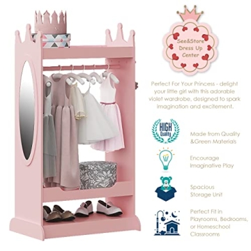 UTEX Kids Dress up Storage with Mirror - Fun & Functional Closet