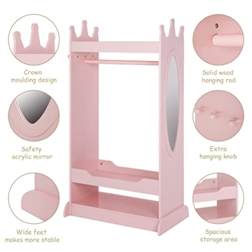 UTEX Kids Dress up Storage with Mirror - Fun & Functional Closet