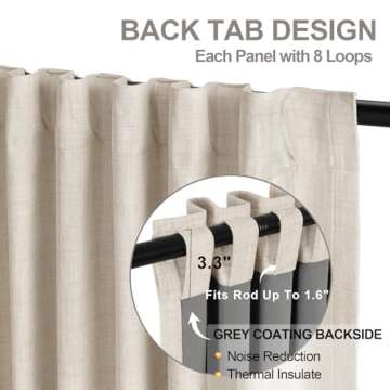 INOVADAY Blackout Curtains Cream 84" - 2 Panel Set