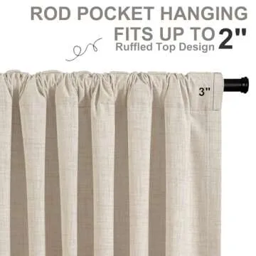 INOVADAY Blackout Curtains Cream 84" - 2 Panel Set