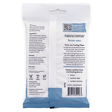 Natural Essentials Fever-eez Cooling Wipes for Family Comfort