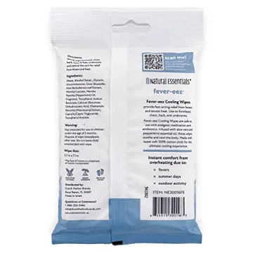 Natural Essentials Fever-eez Cooling Wipes for Family Comfort