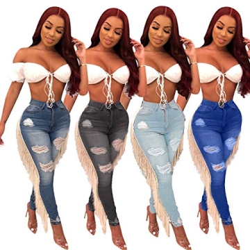 Stylish JOSUSY High Waisted Ripped Jeans for Women