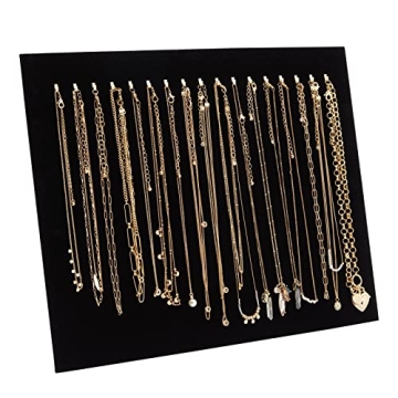 Elegant Black Velvet Jewelry Display for Showcasing Necklaces