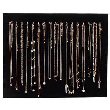 Elegant Black Velvet Jewelry Display for Showcasing Necklaces