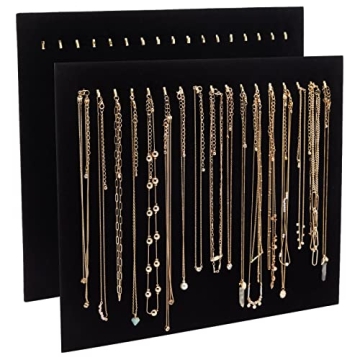 Elegant Black Velvet Jewelry Display for Showcasing Necklaces