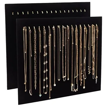 Elegant Black Velvet Jewelry Display for Showcasing Necklaces