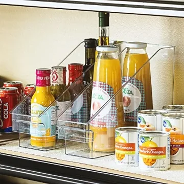 Sorbus Roll Out Bottle Bins - Clear Plastic Organizers with Wheels