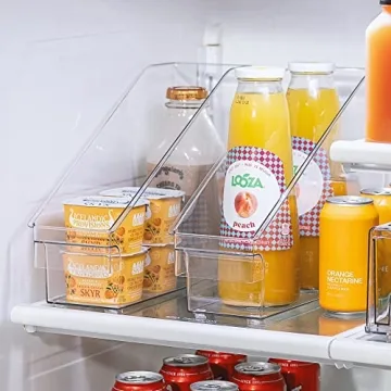 Sorbus Roll Out Bottle Bins - Clear Plastic Organizers with Wheels