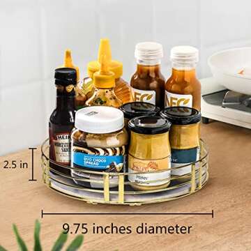 ZHUJERRY Lazy Susan Organizer 10 inch Turntable Organizer for Cabinet, Rotating Spice Rack Kitchen Storage for Pantry, Countertop