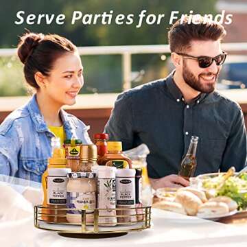 ZHUJERRY Lazy Susan Organizer 10 inch Turntable Organizer for Cabinet, Rotating Spice Rack Kitchen Storage for Pantry, Countertop