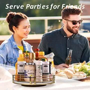 ZHUJERRY Lazy Susan Organizer 10 inch Turntable Organizer for Cabinet, Rotating Spice Rack Kitchen Storage for Pantry, Countertop