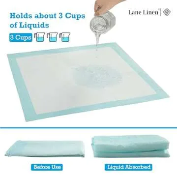 Lane Linen Dog and Puppy Pads with Leak-Proof Quick-Dry Design for Potty Training, Disposable Pee Pads, Standard Absorbency, Dog Pads, Regular Size, Pee Pads for Dogs, 22 x 22 Inches - Pack of 50