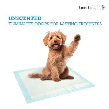 Lane Linen Dog and Puppy Pads with Leak-Proof Quick-Dry Design for Potty Training, Disposable Pee Pads, Standard Absorbency, Dog Pads, Regular Size, Pee Pads for Dogs, 22 x 22 Inches - Pack of 50