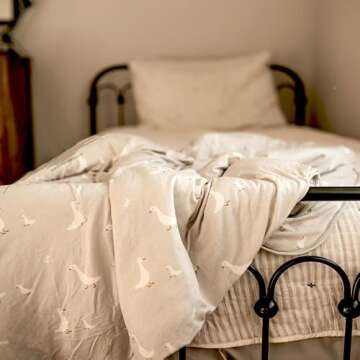 GUNAMUNA Unisex Oversized Cozy Cloud Comforter Baby Blanket, 1.0 TOG, Goose Pattern, 57x39 Inch