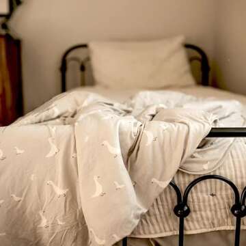 GUNAMUNA Unisex Oversized Cozy Cloud Comforter Baby Blanket, 1.0 TOG, Goose Pattern, 57x39 Inch