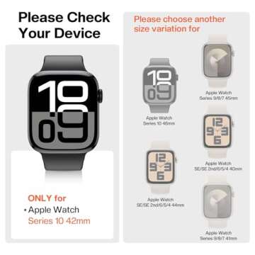 Tensea 6Pack Apple Watch Screen Protector – Ultimate Protection for Series 10, 9, 8, 7, 6, 5, 4, S...