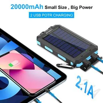 20000mAh Waterproof Solar Charger for Outdoor Activities