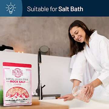 Himalayan Pink Salt 5 lbs Coarse Grain Bulk Bag - Himalayan Pure Gourmet Crystals -Suitable for Body Bath Scrubs Table Salt Grinder & Salt Mills - Kosher