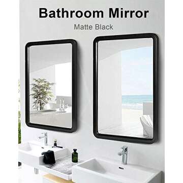 TinyTimes 22"×35" Wood Framed Wall Mirror - Stylish Decor