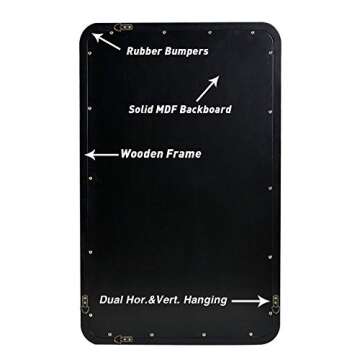 TinyTimes 22"×35" Wood Framed Wall Mirror - Stylish Decor