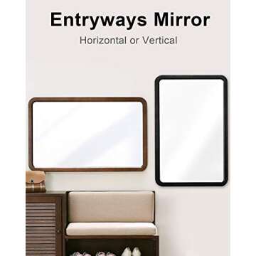 TinyTimes 22"×35" Wood Framed Wall Mirror - Stylish Decor