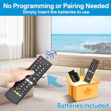 Rimous Remote Compatible with LG TV Remote Control (All Models) for All LG Smart TV LCD LED 3D AKB75375604 AKB75095307 AKB75675304, Remote Control for LG TV Remote Wr Holder & Battery