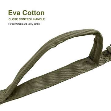 Military Dog Leash Tactical, Bungee Dog Leash with 2 Safety Control Handles, Service Dog Leash for Training,Hunting,Walking etc, Soft Padded, Shock-Absorbing, Heavy Duty Clasp