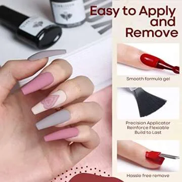 MODELONES Gel Nail Polish Set - Nude Pink Series 6 Colors Nail Art Set, Rose Red Hot Pink Soak Off Gel Polish Manicure Beginner Kit for Beginner DIY at Home, 0.33 OZ 10ML