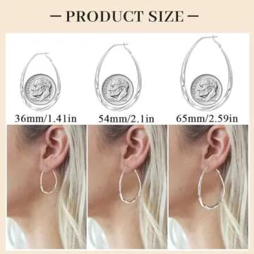 Elegant PABBEU Silver Hoop Earrings for Women